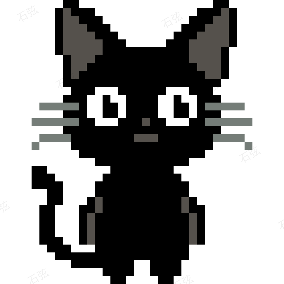 琪琪的小黑猫拼豆图纸 拼豆图纸