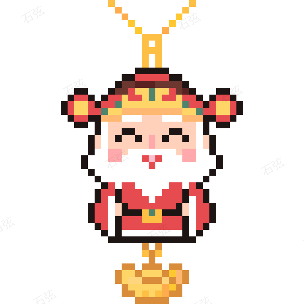 女财神拼豆图纸 拼豆图纸
