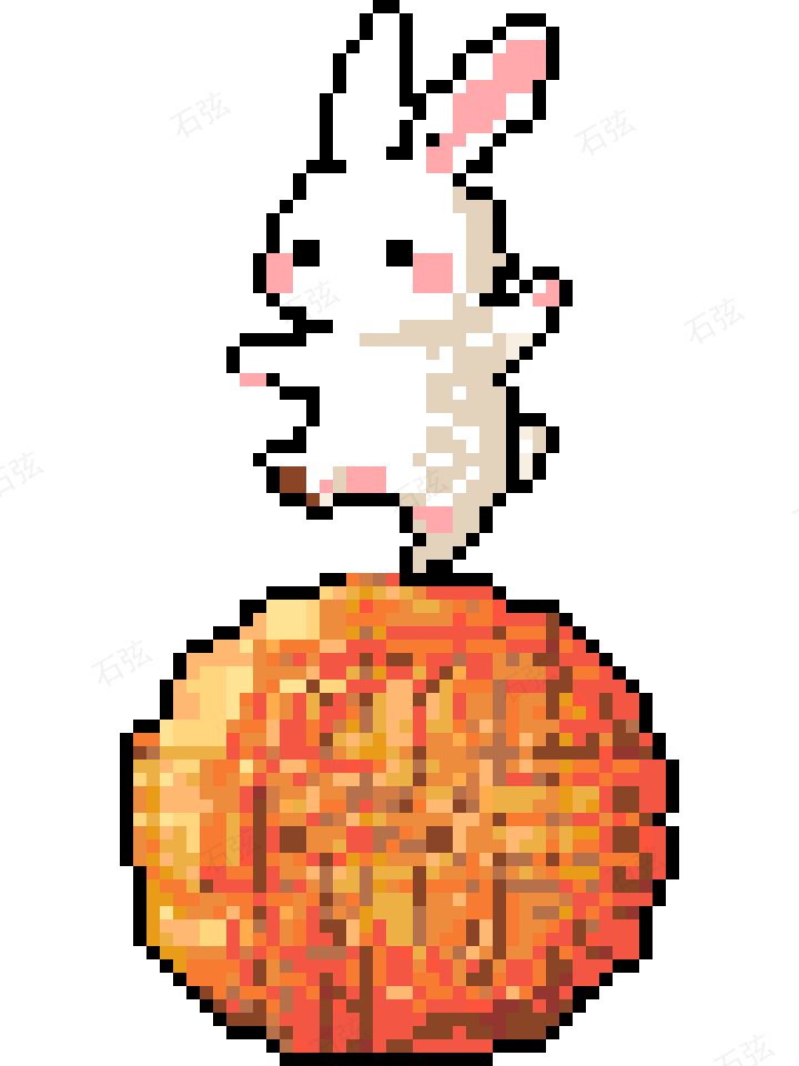 南瓜玉兔拼豆图纸 拼豆图纸