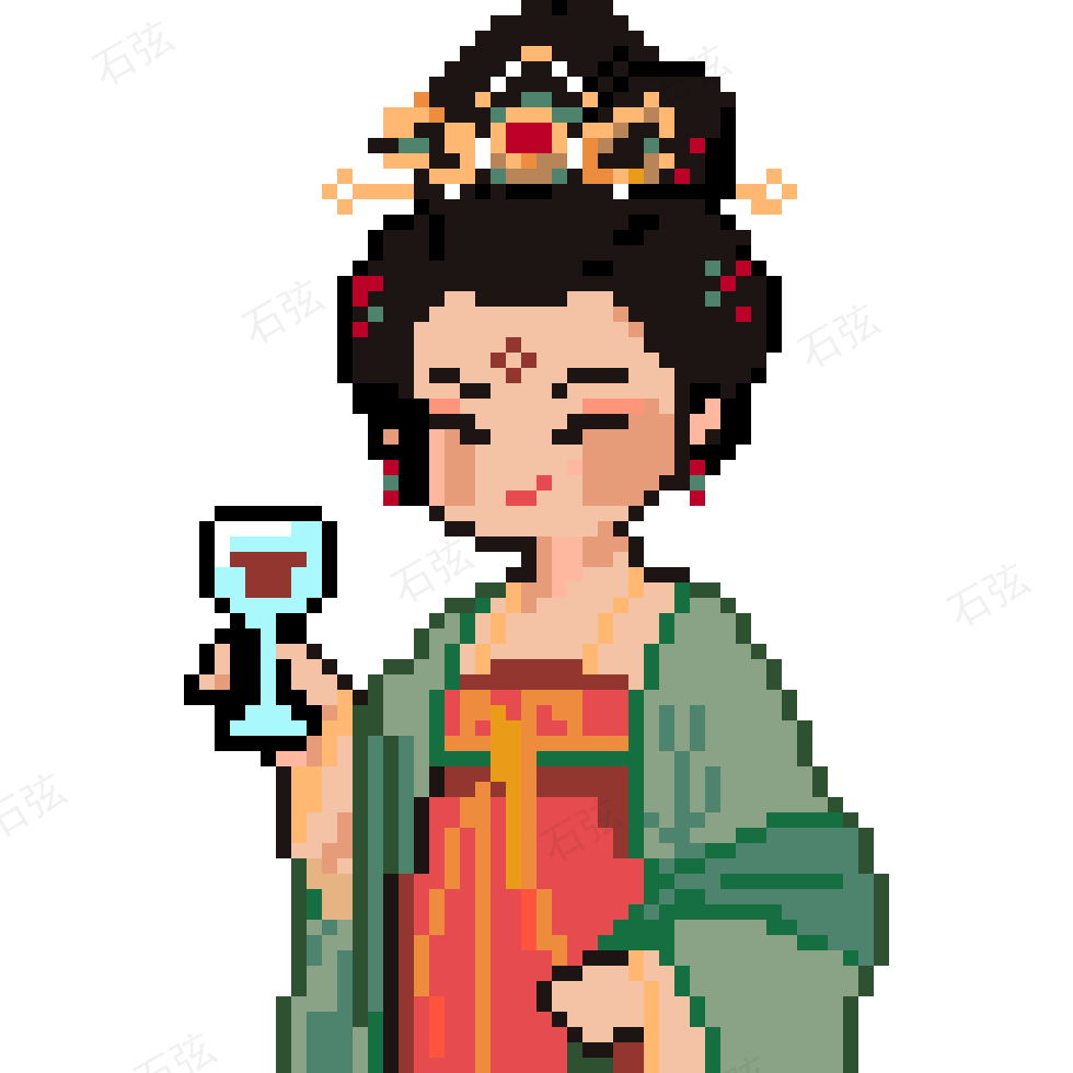 杨贵妃拼豆图纸 拼豆图纸