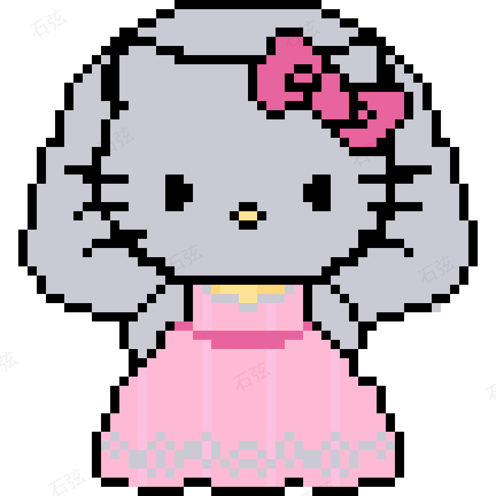 Hello Kitty拼豆图纸·第6款 拼豆图纸